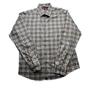 UNTUCKit Marchesi Wrinkle Free Plaid Long Sleeve Button Shirt Mens Large Gray